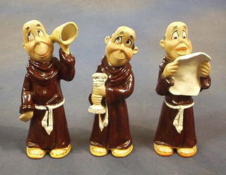 3 humerous Carltonware figures of monks