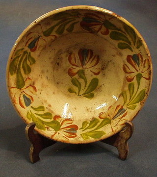 A 19th Century Continental Earthenware bowl with floral decoration