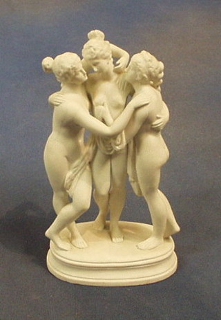 A 19th Century Parian figure group "The Three Graces" 9"