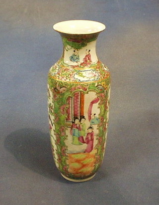 A 19th Century Canton baluster shaped porcelain vase decorated court figures