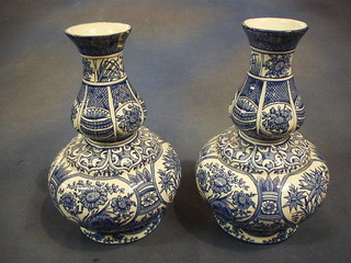 A pair of 19th Century pottery Ismic style double gourd shaped "lamp shades" 11"