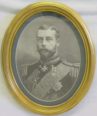 A 19th/20th Century monochrome print "Young George V" 11" oval