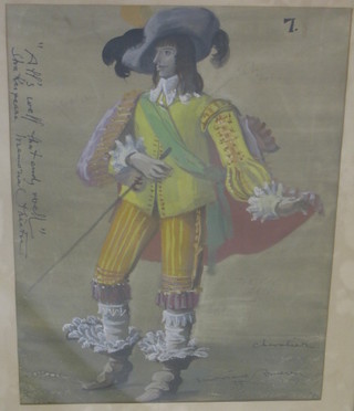 Andreu Mariano, a theatrical costume plate "Muskateer" 13" x 10"