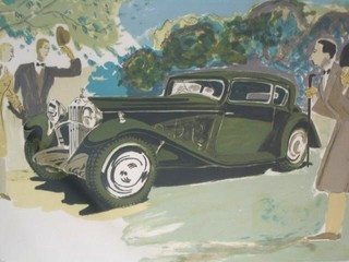 A set of 3 limited edition coloured prints "Classic Cars" 15" x 23"