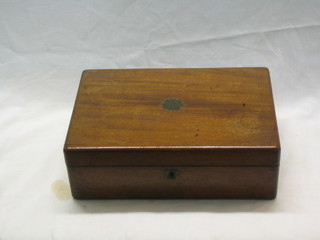 A Victorian mahogany writing slope with hinged lid 14"