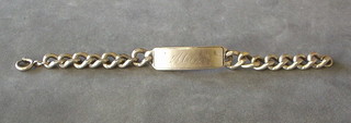 A gentleman's silver identity bracelet "Alan"