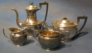 A silver plated 4 piece tea/coffee service - teapot, twin handled sugar bowl, cream jug and coffee pot