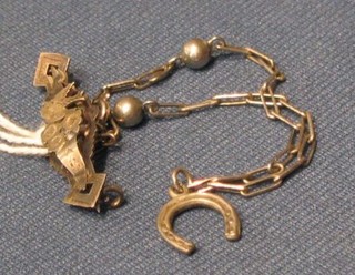 A silver bar brooch and a silver bracelet