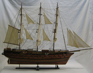A wooden model of the war ship Napoleon 29"