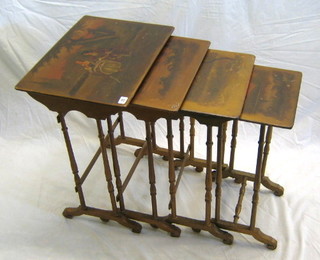 A quartetto of Verney Martin interfitting coffee tables, signed Allen