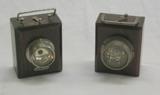 2 old Ever Ready wooden and chromium plated hand lanterns