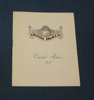 A 1966 Crystal Palace V Bristol City programme