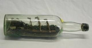 A ship in a bottle of a 3 masted clipper