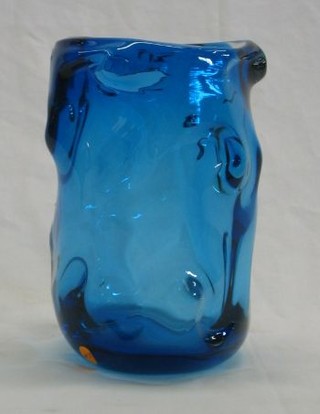 A Whitefriars large Blue Knobberly vase 7"