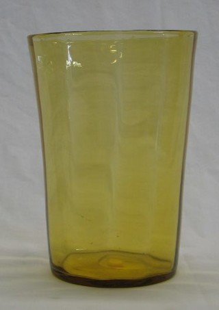 A Whitefriars Amber Vertical Optic vase 8"