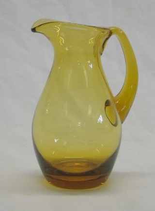 A Whitefriars medium Amber glass jug  6"