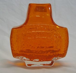 A Whitefriars shaped Tangerine TV vase 7"