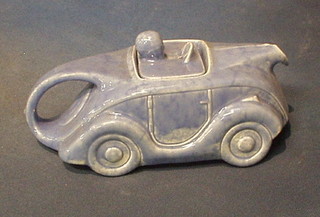 A Sadler blue glazed teapot in the form of a vintage car RD 826224? 9"