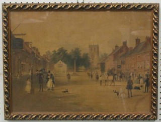 An 18th Century coloured print "Beasdale Market" 13" x 18"