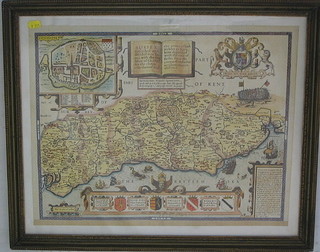 A reproduction coloured map of Sussex 15"  x 20"