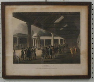 19th Century coloured print "Tattersalls Horse Repository"