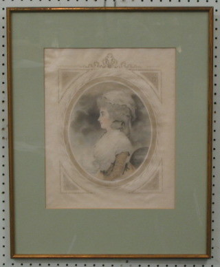 A set of 4 fashion plates "Young Ladies" contained in gilt frames