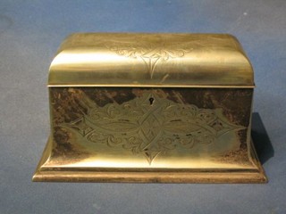 A Victorian silver plated cigarette box with hinged lid 9"
