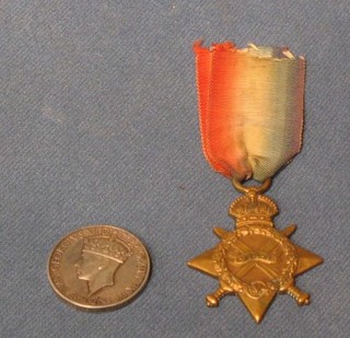 A 1914/15 Star to 39580 Gunner S W Jacobs Royal Garrison Artillery and a George VI issue Imperial Service medal to Charles Henry Davidson  (f)