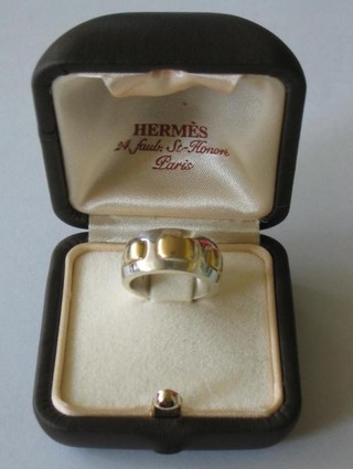 A Hermes silver and 18ct gold dress ring
