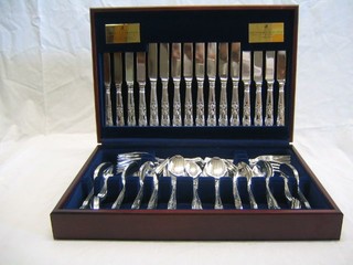 A Viners 58 piece canteen of silver plated Queens Pattern cutlery (as new), cased