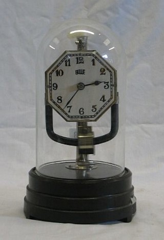 An electric mantel clock with octagonal dial and Arabic numerals marked Bulle