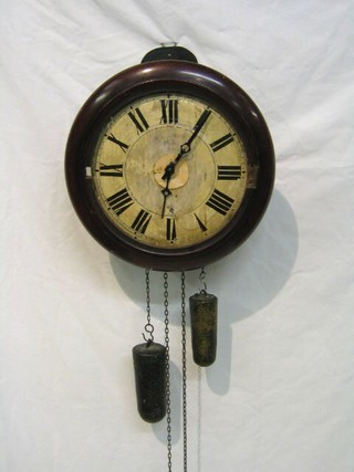 A 19th Century Continental postman's alarm clock 12" 
