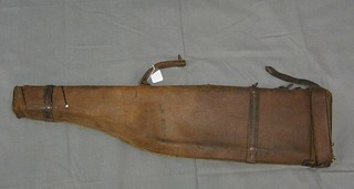 A leather leg of mutton gun case
