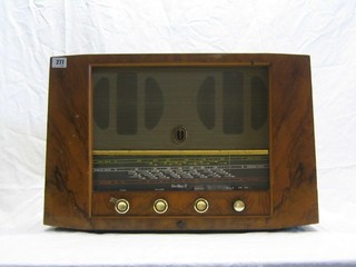 A Pye Fenman Mk II Magic Eye radio contained in a walnutwood case