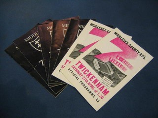 2 Middlesex Count Rugby Union Seven Aside Championship programmes 1946, and 5 Middlesex RFU Seven A Side Finals programmes 1966 x 2, 1967 x 2 and 1971