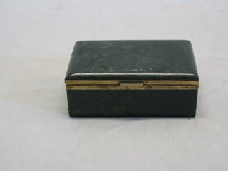 A hardstone cigarette box with hinged lid 5"