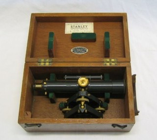 A Stanley Surveyor's brass dumpy level, boxed