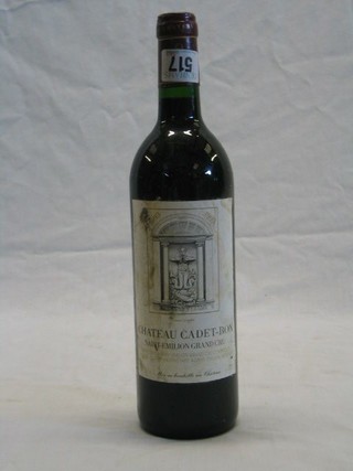 3 bottles of 1993 Chateau Cadet-Bon Saint Emilion Grand Cru classee (1 label slightly corroded, 1 totally corroded)
