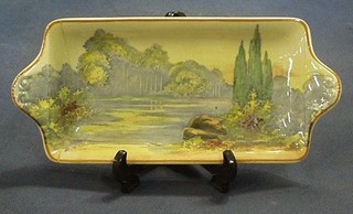 A Royal Doulton rectangular seriesware dish "The Woodley Dale" the base incised 7781 11" (f and r)