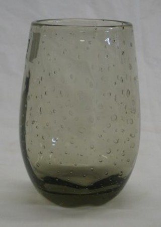A Whitefriars small clear Bubble glass vase 5"