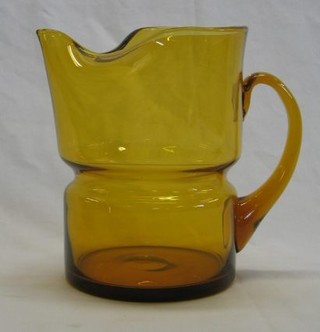 A Whitefriars large Amber jug with pinched spout 7"
