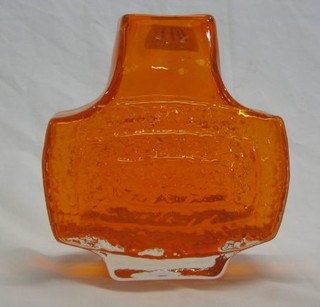 A Whitefriars shaped Tangerine TV vase 7"
