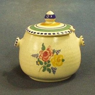A Poole Pottery preserve jar and cover, the base impressed Poole Made in England and incised 260 3"