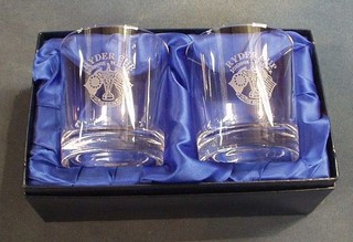 A pair of Royal Scots crystal glasses to commemorate the 1993 Ryder Cup, cased