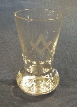 A Masonic firing glass 4"