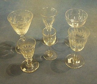 17 various antique and later glasses