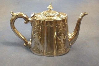 An oval Britannia metal teapot