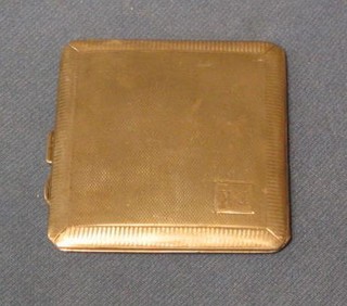 A silver cigarette case with engine turned decoration Chester 1931