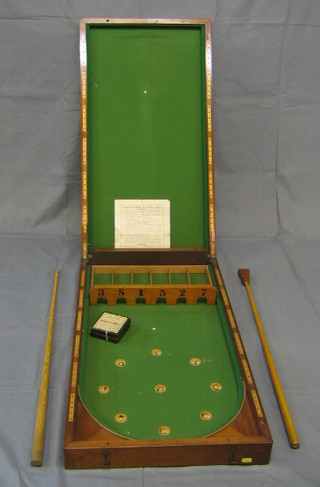 A 19th Century mahogany table top bagatelle