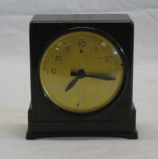 An Art Deco Austrian  electric mantel clock by J S Ryding contained in a Bakelite case